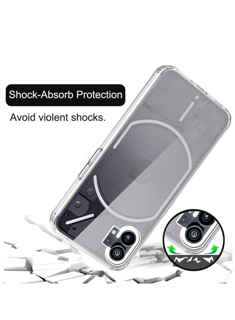 ELTRAZONE Nothing Phone 1 Case with 2 Pack Tempered Glass Screen Protector, Crystal Clear TPU Silicone Case with Airbag Corners, Drop Protection Cover For Nothing Phone 1 - Image 5