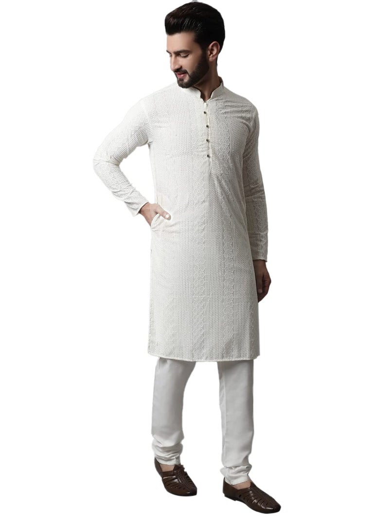 jompers طقم جومبرز للرجال من القطن المطرز - تصميم زهور كلاسيكي - Image 3