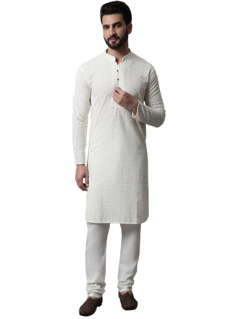 jompers طقم جومبرز للرجال من القطن المطرز - تصميم زهور كلاسيكي - Image 1