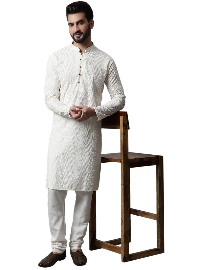 jompers طقم جومبرز للرجال من القطن المطرز - تصميم زهور كلاسيكي - Image 4