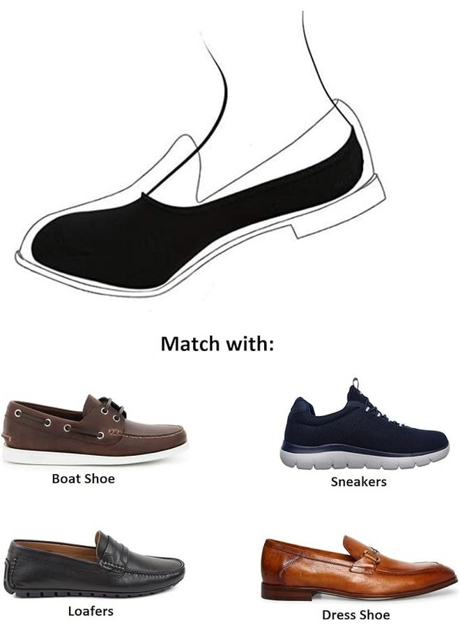 6 Pairs Men's No Show Socks Cotton Non Slip Loafer Sock Invisible Liners Free Size EU 40 to 45 (Multi - 6 pairs, 6)