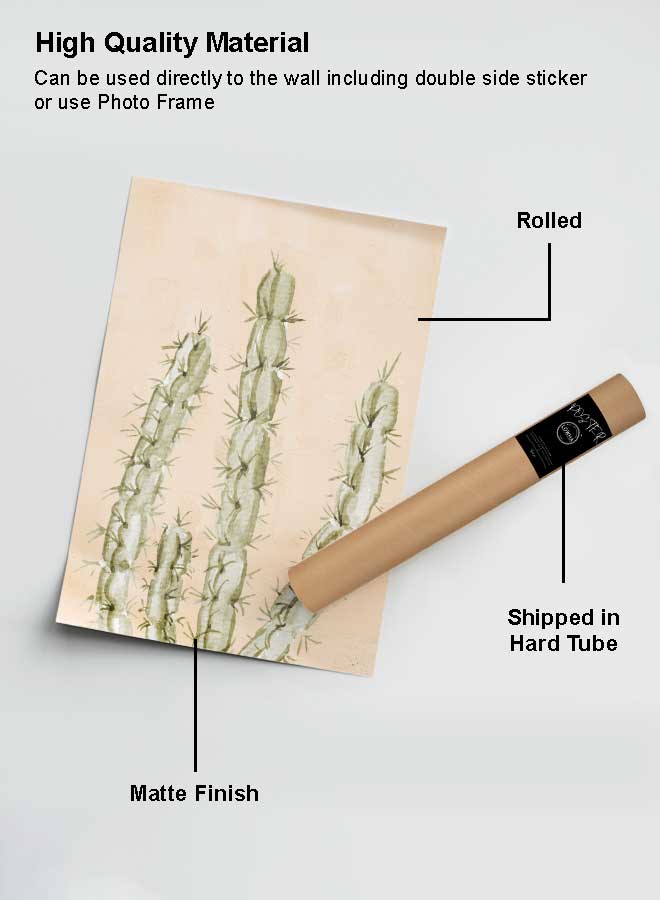 LOWHA Poster Painting Art With Four Separate Pieces Of Double-Sided Stickers Watercolor Plant Art For Home Bedroom Living Room And Office Decor  - Image 2