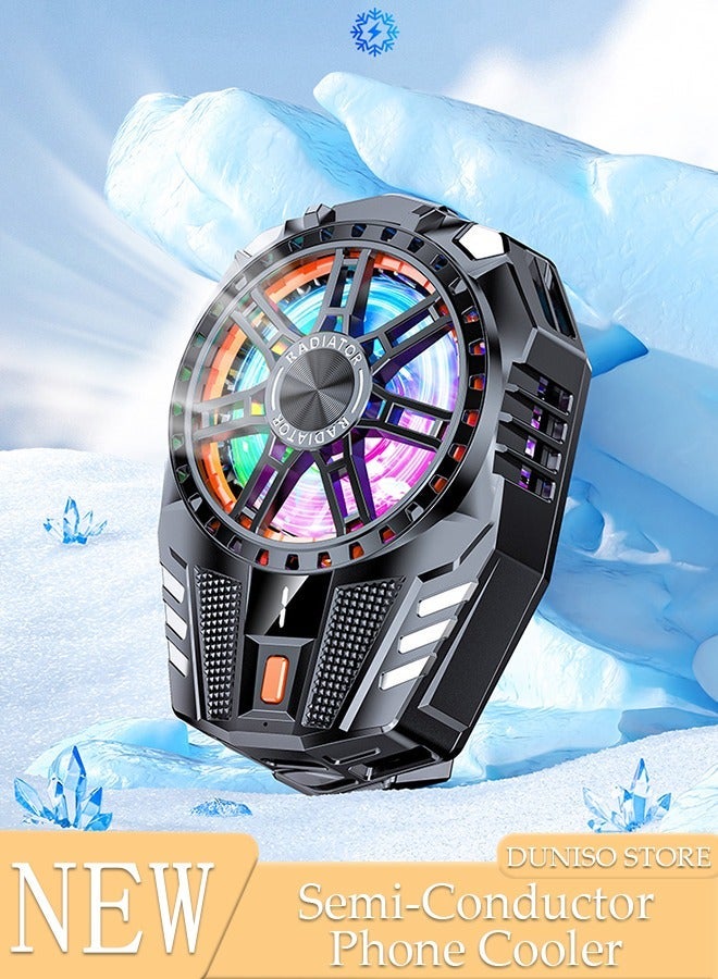 DUNISO Phone Cooler for Live Streaming and Gaming, Fast Phone Cooling Fan with Adjustable 3 Gear Wind Speed and Magnetic, Fit All Types of iPhone Android Smartphones - Image 1