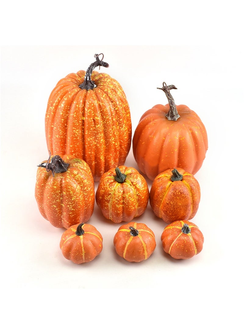 TAPIT 8PCS Thanksgiving Artificial Pumpkin Decoration, Realistic Foam Yellow Pumpkins, Suitable for Fall Harvest, Thanksgiving, Halloween Party Indoor and Outdoor Decoration - Image 2