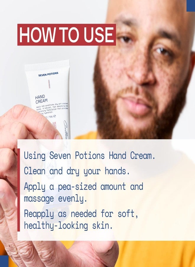 SEVEN POTIONS Natural Hand Cream for Dry, Chapped Hands 3.4FL OZ - Non-Greasy, Lightweight, Long-Lasting Hydration - Infused with Shea Butter, Aloe Vera - Travel-Friendly Tube - Vegan, Cruelty-Free - Image 4