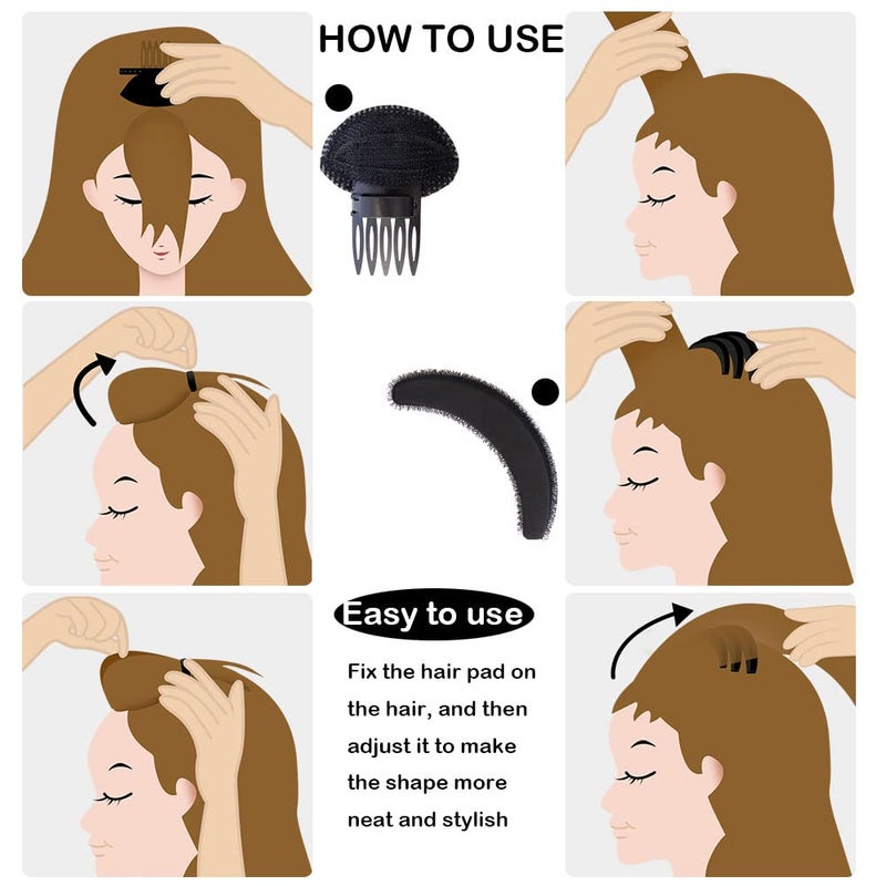 NAIHOD 10 Pieces Hair Volume Increase Puff Sponge Bump It Up Hair Accessories Set for DIY Women Girls Updo Hair Styling Tools - Image 4