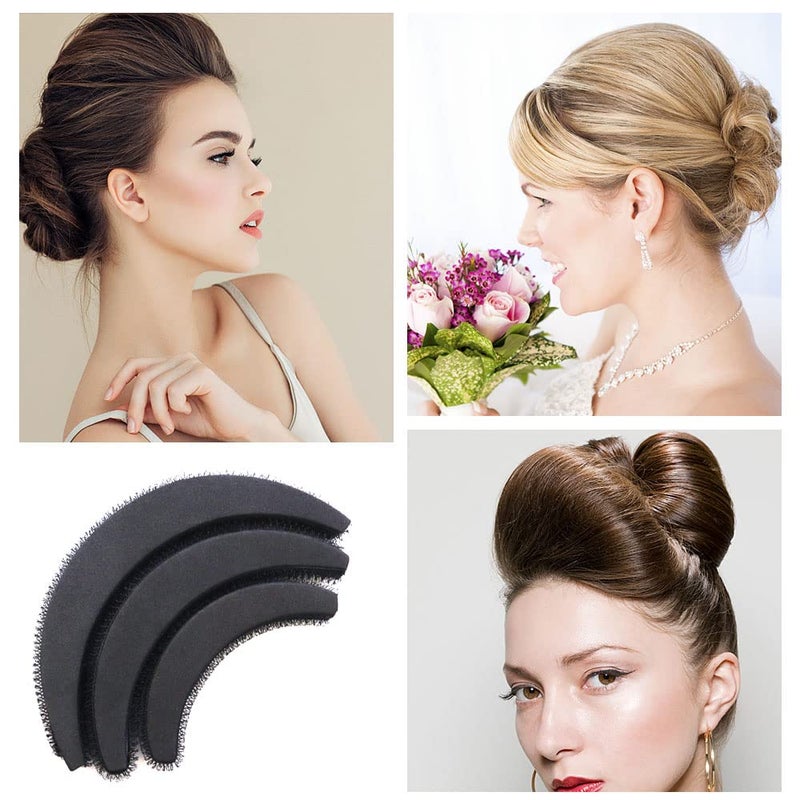NAIHOD 10 Pieces Hair Volume Increase Puff Sponge Bump It Up Hair Accessories Set for DIY Women Girls Updo Hair Styling Tools - Image 5