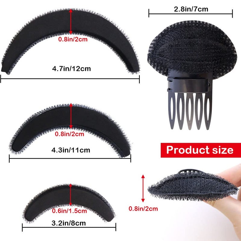 NAIHOD 10 Pieces Hair Volume Increase Puff Sponge Bump It Up Hair Accessories Set for DIY Women Girls Updo Hair Styling Tools - Image 2