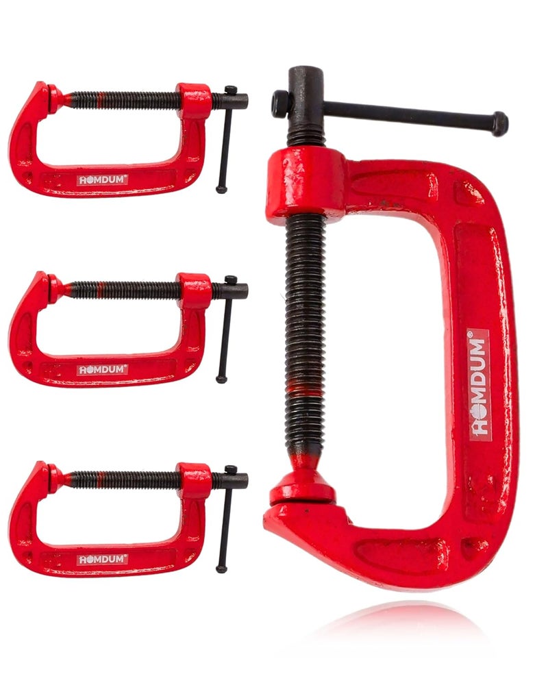 Homdum Heavy Duty G Clamp C Type Clamping Tool Set of 4 Pieces 3 inch - Image 1