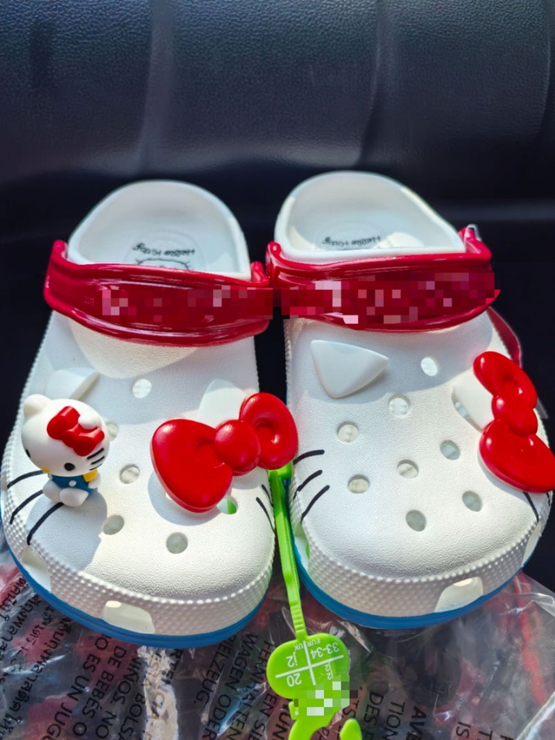 Hello Kt Cat Cros Joint Hello Kitty Cave Shoes Parent-Child Non-Slip Beach Shoes Slippers - Image 1