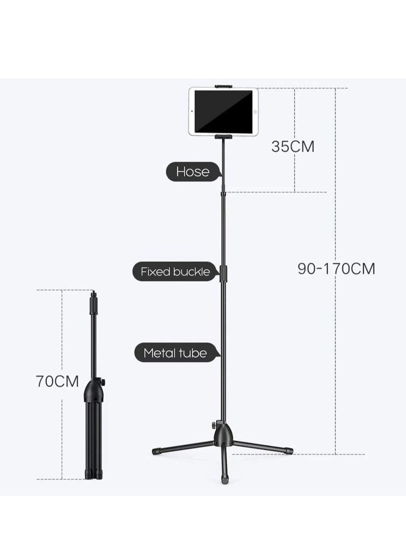 ELTRAZONE adjustable phone tripod floor stand/stand with bendable gooseneck for phone and iPad/tablet 4.7 inches to 10.6 inches - Image 2
