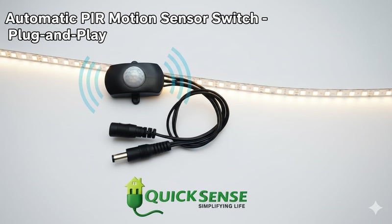 Quick Sense QS-WR07 | PIR Motion Activated Body Sensor Switch | 5–24V DC | Automatic Lighting Controller for Wardrobe | Cabinet | Drawer | Energy Saving Sensor Module - Image 2