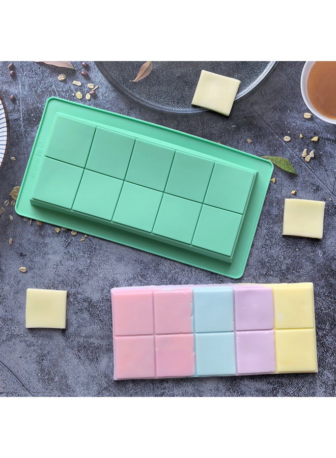 Full Version Of 10-Grids Chocolate Silicone Mold Rectangular Square Candy Bar Mold Chocolate Mold 784-Color:Random Color (color Can Be Noted) - Image 3