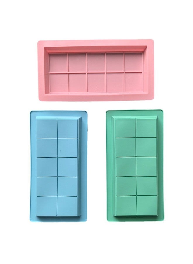 Full Version Of 10-Grids Chocolate Silicone Mold Rectangular Square Candy Bar Mold Chocolate Mold 784-Color:Random Color (color Can Be Noted) - Image 5