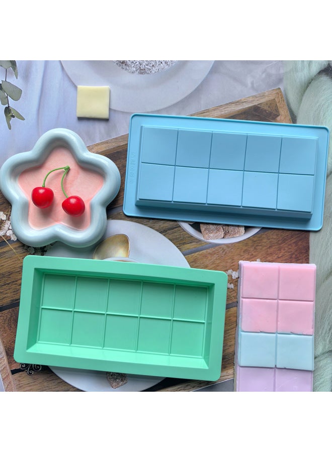 Full Version Of 10-Grids Chocolate Silicone Mold Rectangular Square Candy Bar Mold Chocolate Mold 784-Color:Random Color (color Can Be Noted) - Image 1