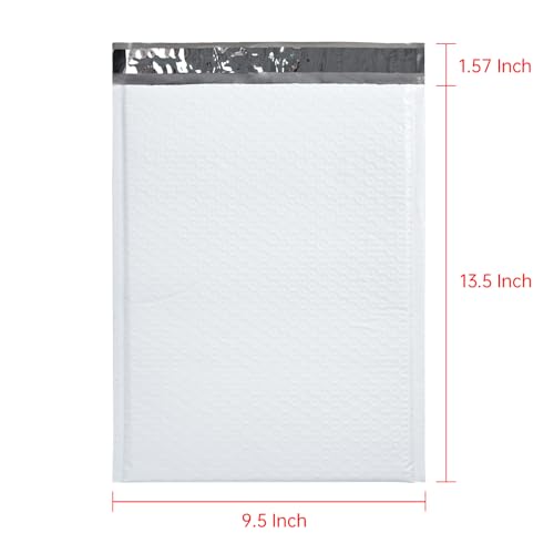 Progo #4 White Padded Bubble Lined Poly Mailer Bag for Shipping and Packing, Tear-proof, Water-resistant and Lightweight Envelopes, 9.5 x 13.5 inches, Postal Self-Seal Adhesive Opaque Bags. (10) - Image 2