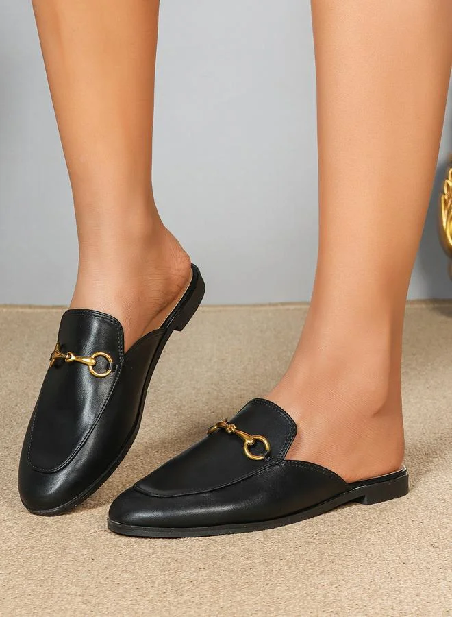 سنيك ايه بيك Buckle Detail Slip-On Flats Loafers by Styli