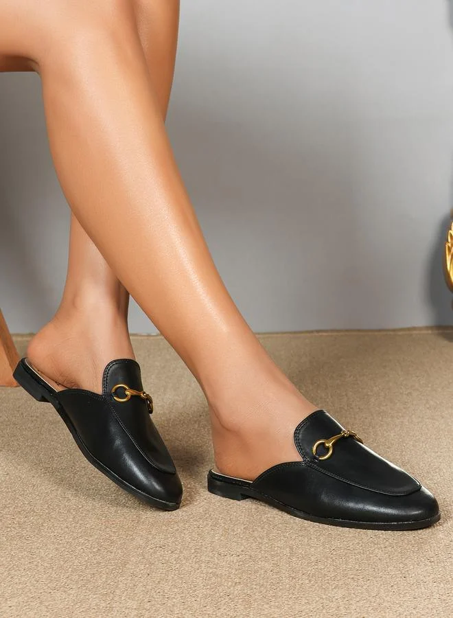 سنيك ايه بيك Buckle Detail Slip-On Flats Loafers by Styli