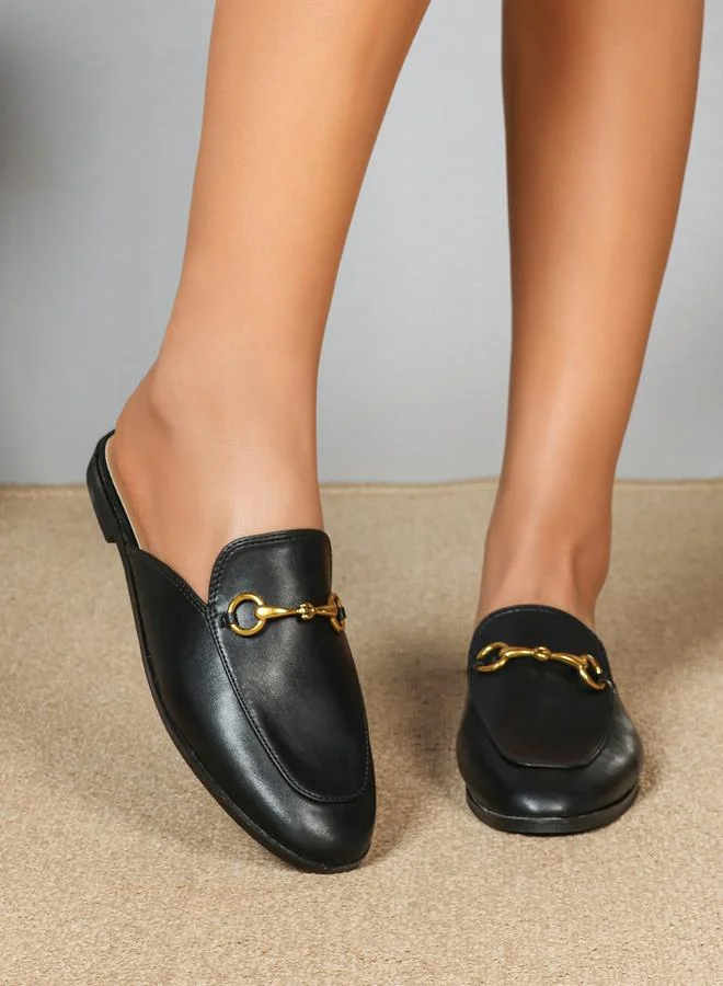 سنيك ايه بيك Buckle Detail Slip-On Flats Loafers by Styli