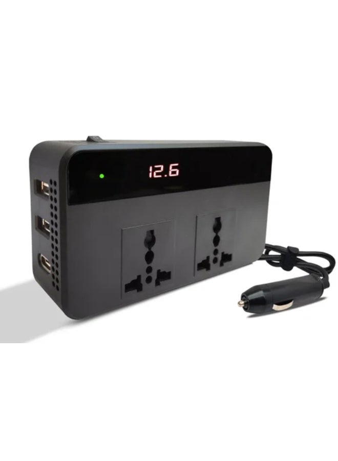 BlueFire 200W Car Power Inverter Charger – DC 12V to AC Converter with 2 USB-A Ports & 1 USB-C Port for Car, Travel & Emergency Use - Image 1