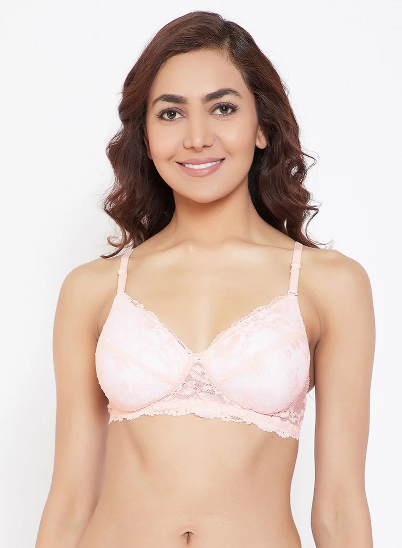 كلوفيا Clovia Lace Padded Non-Wired Full Coverage Multiway Bridal Bra In Nude
