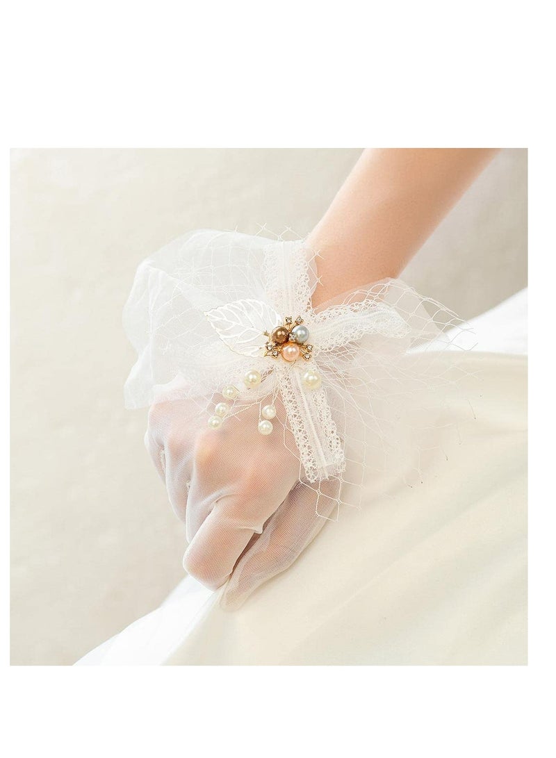 Lace Gloves Bridal Elegant Short Lace Gloves Women Tea Party Gloves for Dinner Photograph Wedding Prom Opera - Image 5