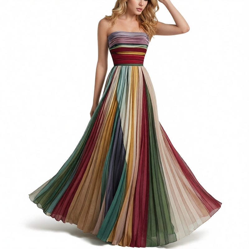 Fashion Printed Strapless Bodycon Dress - Image 1