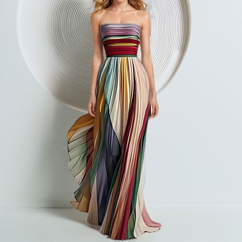 Fashion Printed Strapless Bodycon Dress - Image 2