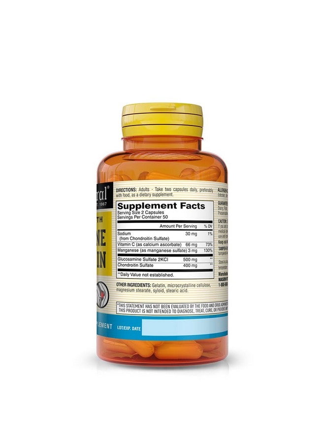 MASON NATURAL Glucosamine Chondroitin Regular Strength with Vitamin C - Supports Joint Health, Improved Flexibility and Mobility, 100 Capsules - Image 2