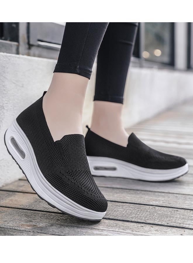 ZCM-HAPPY Fashion Ladies Slip On Thick Sole Air Cushion Shoes Rocking Shoes Dance Shoes Soft Sole Comfortable Women's Shoes - Image 1