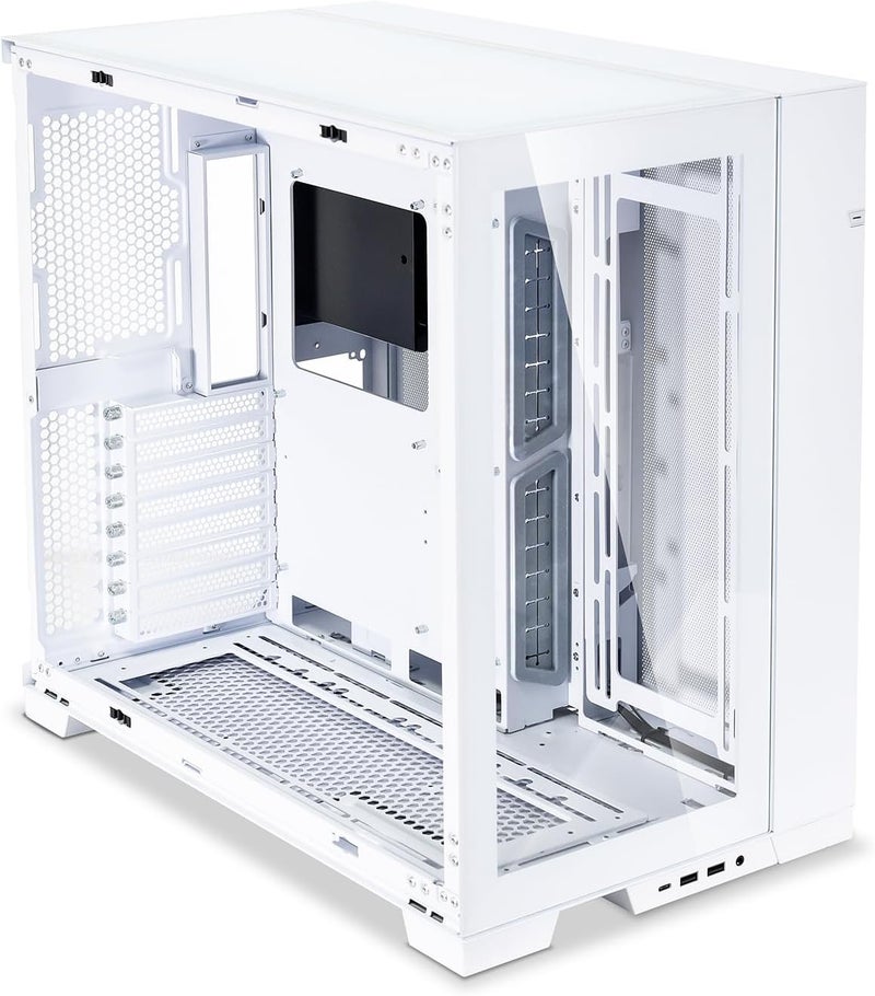 حالة كمبيوتر من نوع LIAN LI O11 Dynamic EVO O11DEW بلون أبيض، مصنوعة من الألمنيوم/الفولاذ/الزجاج المقوى، تنتمي إلى فئة الحالات المتوسطة الحجم (ATX Mid Tower). - Image 5