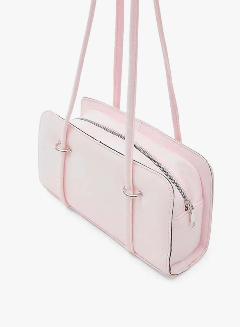 Shule Bags  Hansal Metal Detailed Baton Bag Powder Pink for Women | Best Price UAE