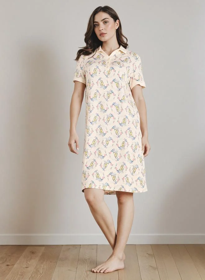 سبلاش فيڤ قميص نوم بياقة