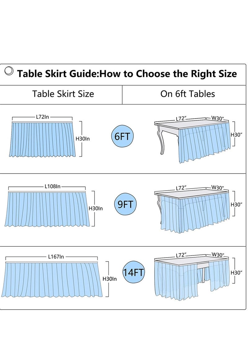 SYOSI - White Tulle Table Skirt for Rectangle or Round Tables, Tutu Table Skirt, Ruffle Table Cloth for Wedding Bridal Shower Baptism Birthday Party Christening Banquet Table Decorations (L6(ft), H 30In) - Image 1