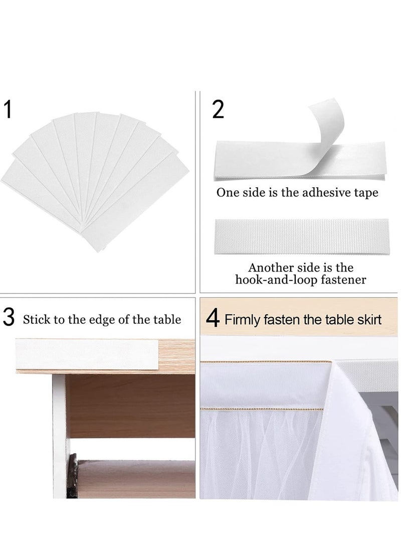 SYOSI - White Tulle Table Skirt for Rectangle or Round Tables, Tutu Table Skirt, Ruffle Table Cloth for Wedding Bridal Shower Baptism Birthday Party Christening Banquet Table Decorations (L6(ft), H 30In) - Image 1