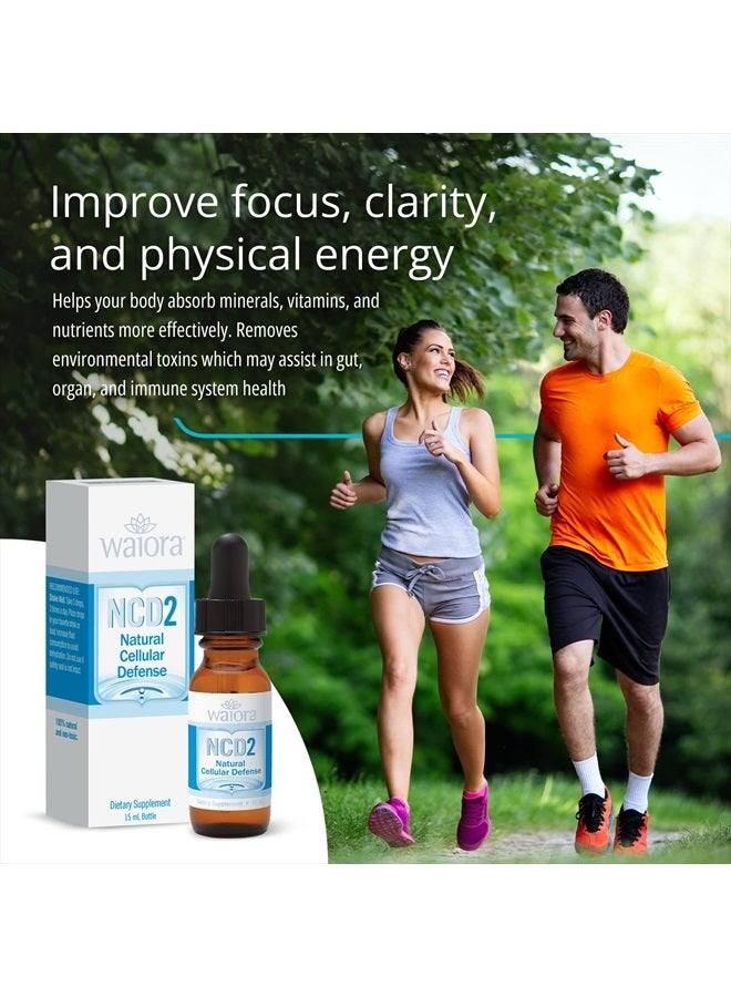 Waiora قطرات زيويت نCD2 السائلة المنشطة، قطرات زيويت سائلة/مخلوطة في الطعام/المشروبات، تطهير الجسم الطبيعي ودعم المناعة، قطرات زيويت سائلة متوازنة pH طبيعية - 1 زجاجة - 15 مل - Image 3