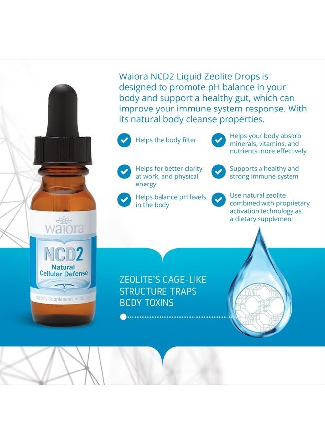 Waiora قطرات زيويت نCD2 السائلة المنشطة، قطرات زيويت سائلة/مخلوطة في الطعام/المشروبات، تطهير الجسم الطبيعي ودعم المناعة، قطرات زيويت سائلة متوازنة pH طبيعية - 1 زجاجة - 15 مل - Image 5