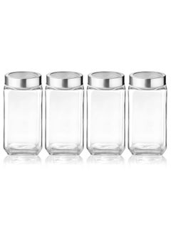 Treo By Milton Cube Storage Glass Jar, Set of 4, 1000 ml Each, Transparent | BPA Free | Storage Jar | Kitchen Organizer | Modular | Multipurpose Jar - pzsku/Z7FC8516F11B06B22BAF4Z/45/_/1736571257/6e3c9f0c-3827-4c5b-9b07-e7d108f56422