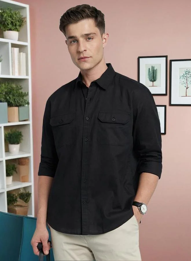 Dennis Lingo Men Linen Blend Regular Fit Shirt