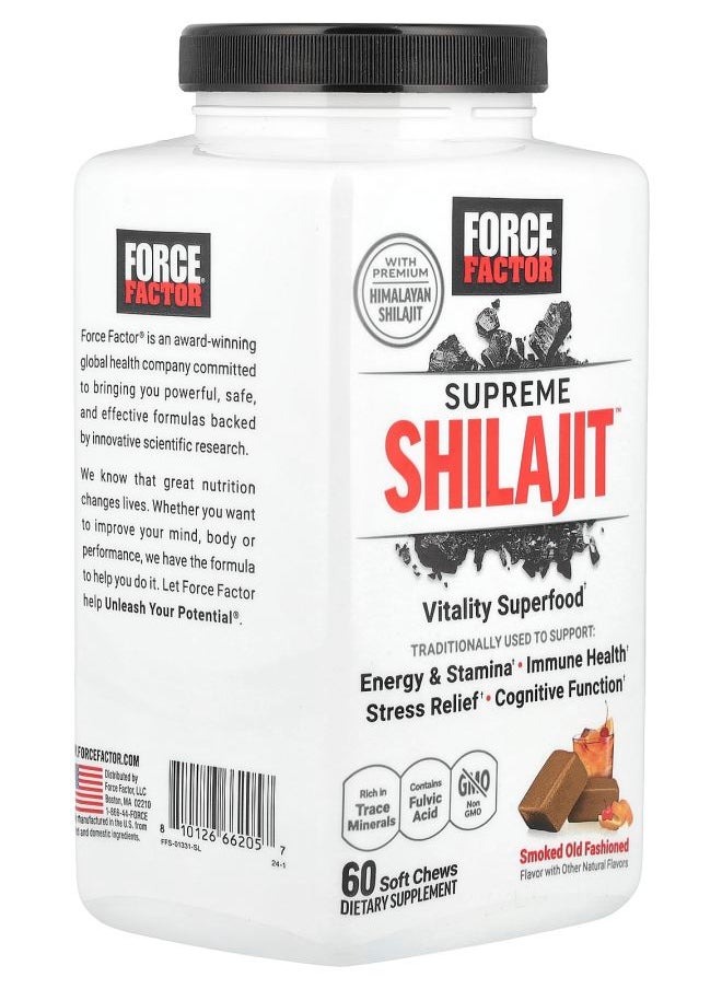 Force Factor Supreme Shilajit™ Smoked Old Fashioned 60 Soft Chews  - Image 2