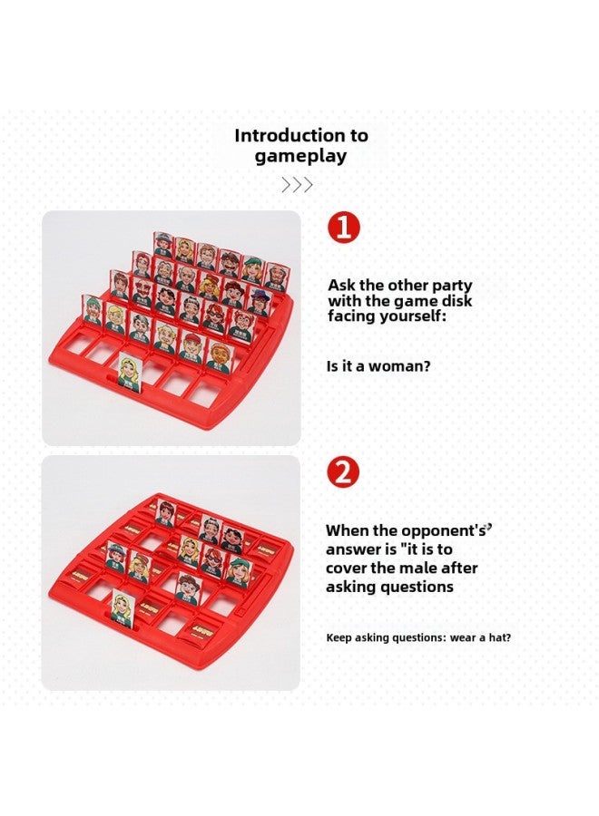 Children's Desktop Gaming Guess Who Am I Logic Reasoning Educational Parent-Child Interactive Toy Paper Card Game-Color:Big Guess 192 Character Card + Animal Card + Punishment Plate (e-commerce Box) - Image 4