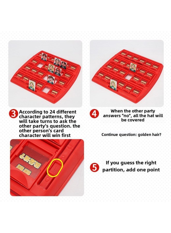 Children's Desktop Gaming Guess Who Am I Logic Reasoning Educational Parent-Child Interactive Toy Paper Card Game-Color:Big Guess 192 Character Card + Animal Card + Punishment Plate (e-commerce Box) - Image 5