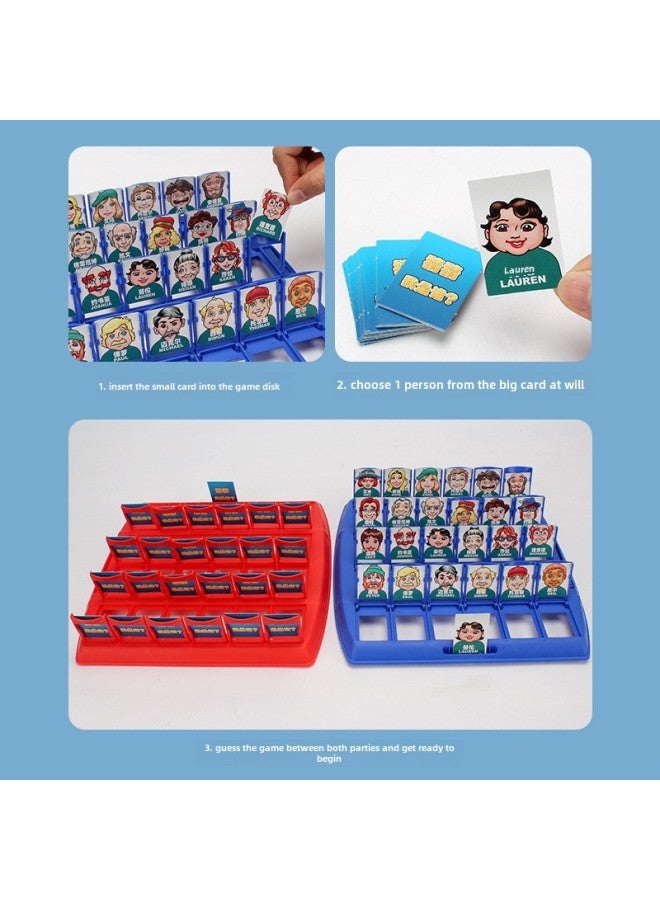 Children's Desktop Gaming Guess Who Am I Logic Reasoning Educational Parent-Child Interactive Toy Paper Card Game-Color:Big Guess 192 Character Card + Animal Card + Punishment Plate (e-commerce Box) - Image 3