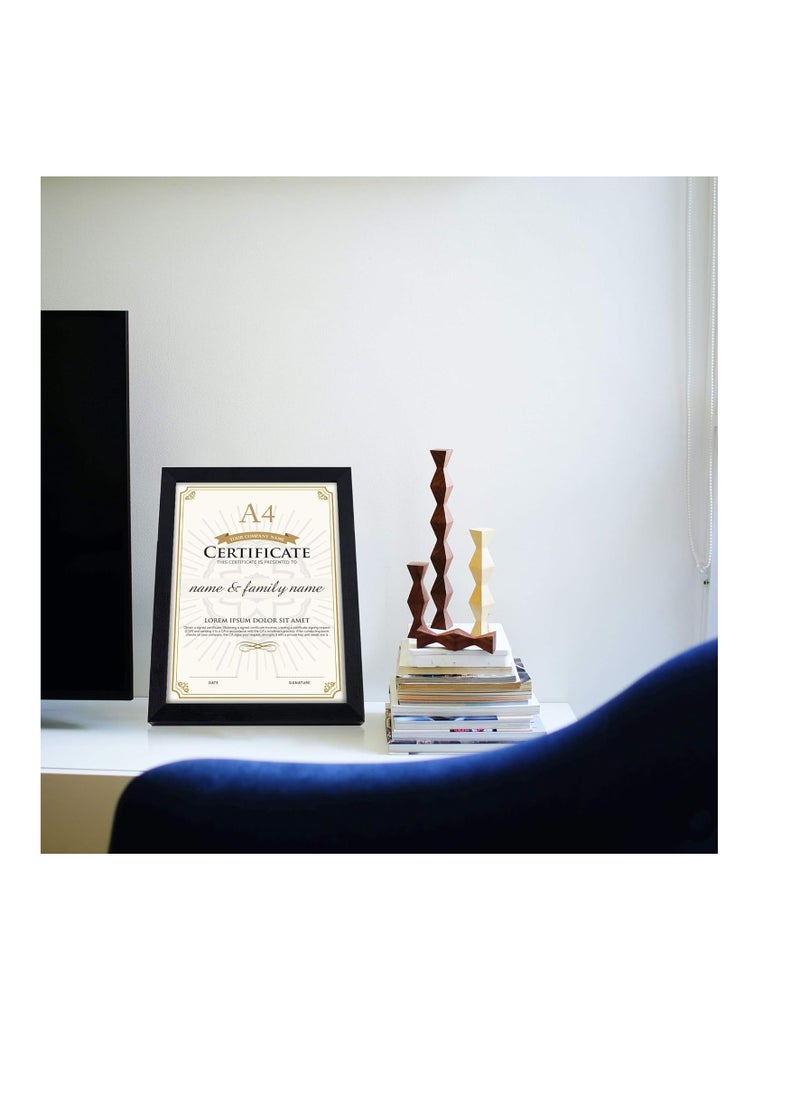 AKDC A4 Certificate Picture Frame,Wood Grain,UV Protection Acrylic,Wall or Tabletop Display,2 Pack, Black  - Image 3
