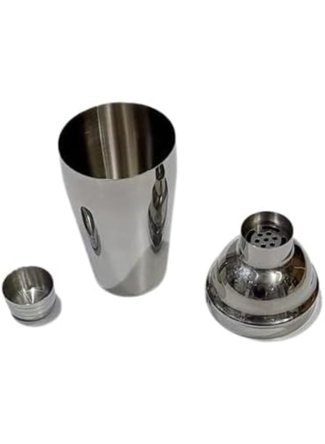 Stainless Steel Cocktail Shaker - 3-Piece Set - with Built-In Strainer for Home and Professional Use - Image 3