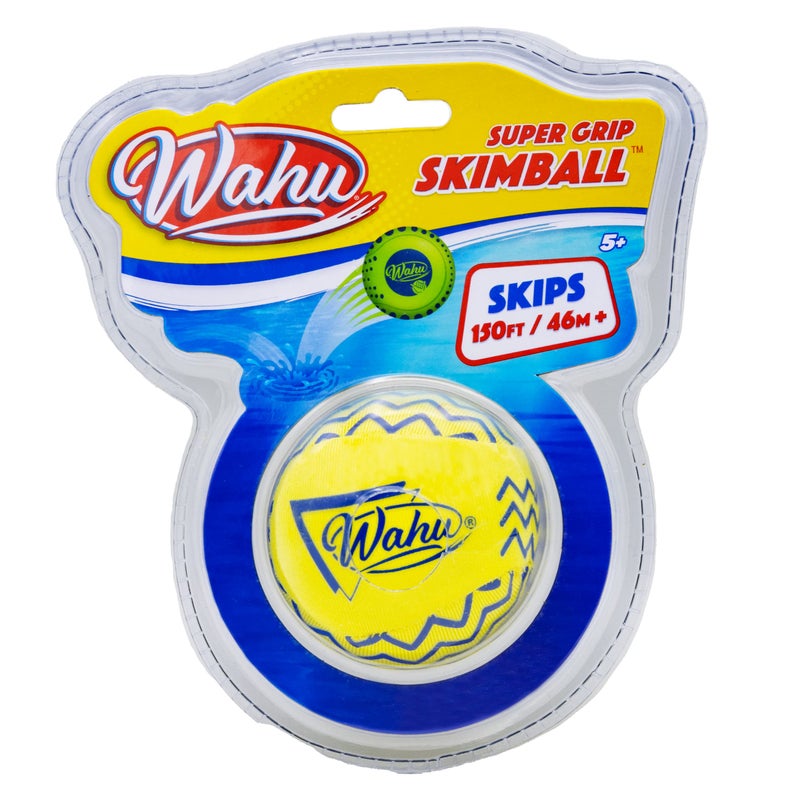 Wahu Super Grip 100 Waterproof Skimball Pool Toy Water Skipping Ball for Pool and Beach Skips Over 150 on Water Yellow - Image 2