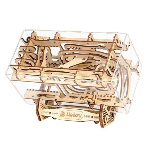 Jigtoy Wooden Marble Maze Fidget Toy Gravity Maze Marble Run Brain Game with Wood 3D Puzzles for Adults and Teens - Image 1