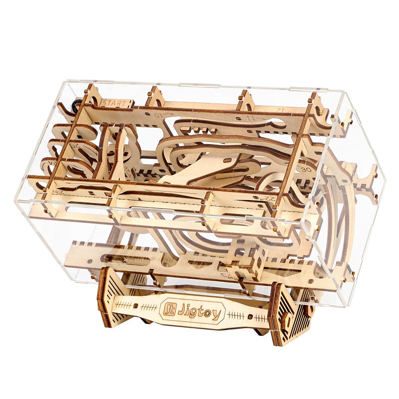 Jigtoy Wooden Marble Maze Fidget Toy Gravity Maze Marble Run Brain Game with Wood 3D Puzzles for Adults and Teens - Image 3