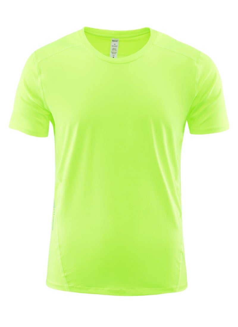 Loquat Men Quick Dry Breathable Elastic T-Shirt Green  - Image 1