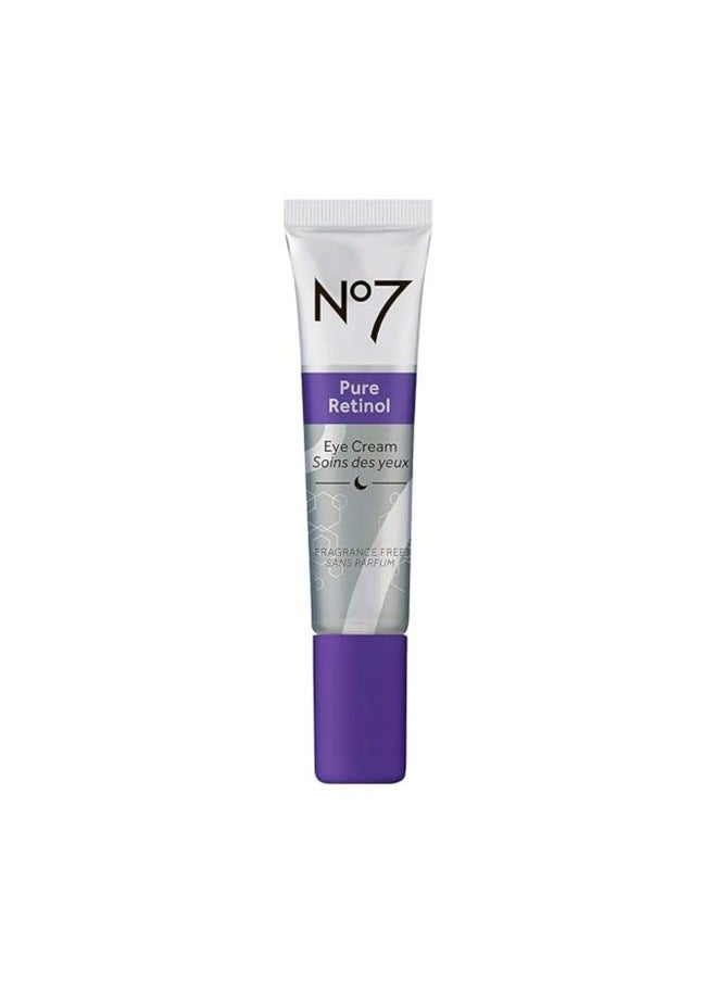 No7 - Pure Retinol Eye Cream - Under Eye Cream for Wrinkles, Fine Lines & Puffiness with 0.5% Retinol - Infused with Shea Butter to Smooth and Hydrate Skin (0.5 Oz) - Image 1